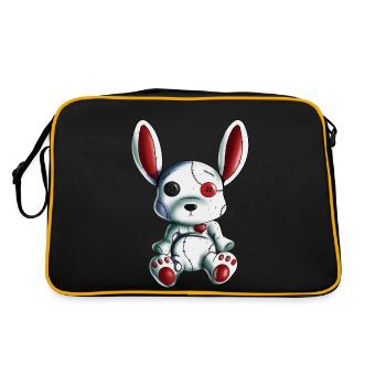 Rabbit Heart Halloween Effrayant Lapin Peluche Conception d’animaux - Sac Retro - noir/or - Dos