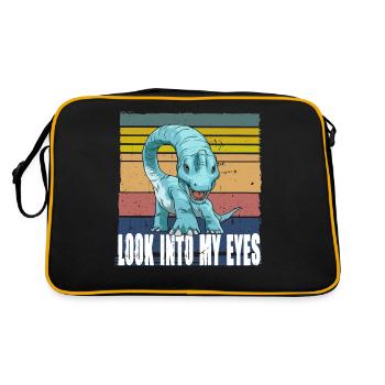 Look Into My Eyes Brachiosaurus Dinosaurier - Retro Tasche - Schwarz/Gold - Hinten
