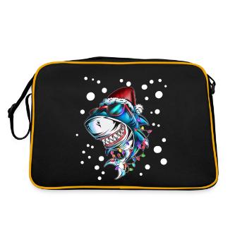 Shark Tenue de Noël Lunettes de soleil Chapeau de Noël - Sac Retro - noir/or - Dos