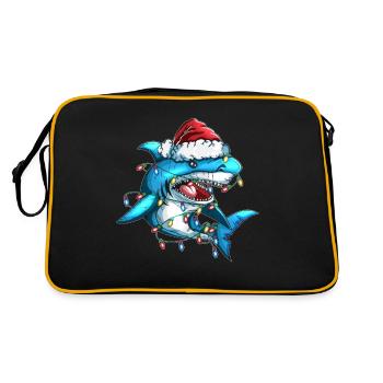 Christmas Tree Shark Christmas Cap Light Decoration - Retro Bag - black/gold - Back