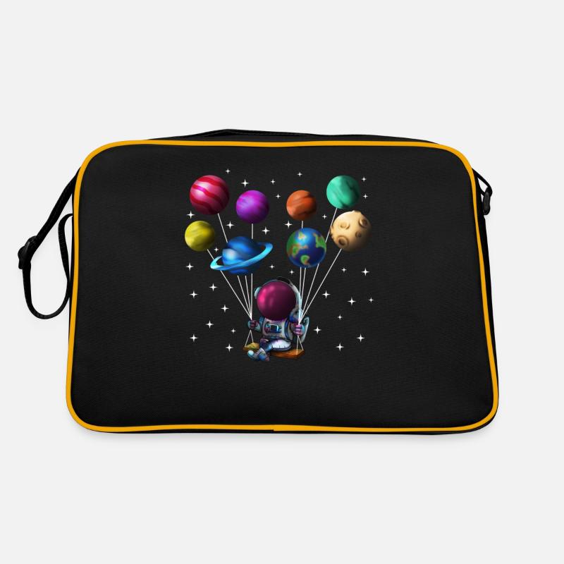 Astronaute du système solaire avec des planètes comme ballons Sac Retro