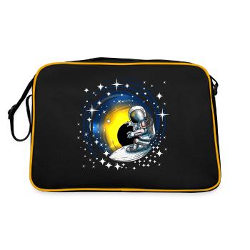 Surfeur Cosmonaute Surf sur le système solaire des galaxies - Sac Retro - noir/or - Dos