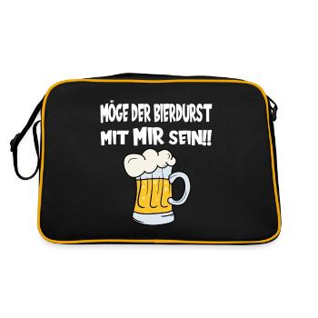 Möge der Bierdurst mit mir sein! Biertrinker Bierf - Retro Tasche - Schwarz/Gold - Hinten