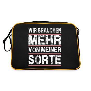 Wir Brauchen Mehr Von Meiner Sorte - Retro Tasche - Schwarz/Gold - Hinten
