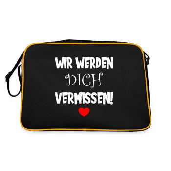Wir werden dich vermissen Abschied Jobwechsel - Retro Tasche - Schwarz/Gold - Hinten