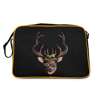 Hunter Motif Deer Red Deer Antlers Treibjagt Fan - Sac Retro - noir/or - Dos