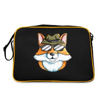 Fox Hunter Motif Treibjagt Füchse mit Jägerhut - Sac Retro - noir/or - Dos