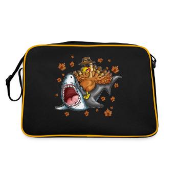 Turquie Grand Requin Blanc Thanksgiving Chemise pour enfants - Sac Retro - noir/or - Dos