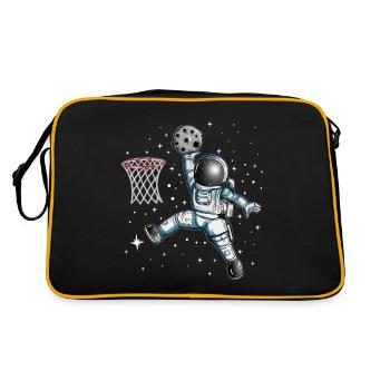 Un astronome de l’espace jouant au basket avec la lune - Sac Retro - noir/or - Dos