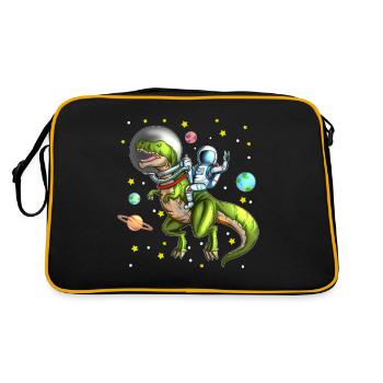Dinosaure T-Rex Astronaute Space Dino - Sac Retro - noir/or - Dos