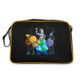 Batteur planté Astronaute Cosmos Univers - Sac Retro - noir/or - Dos