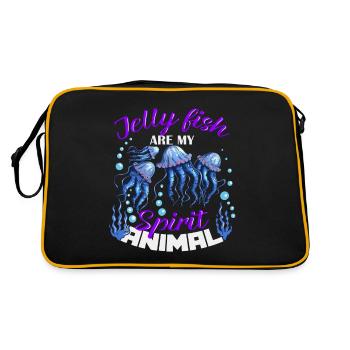 Jellyfish Fan Soul Animal Sea Animal Diver Chercheur - Sac Retro - noir/or - Dos