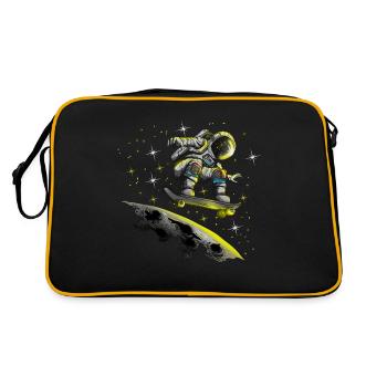 Un astronaute de conception spatiale patine sur la Lune - Sac Retro - noir/or - Dos