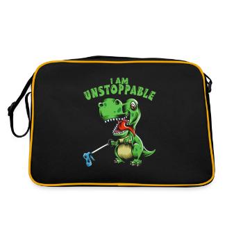 I Am Unstoppable Dino Fan T Rex Kids Dinosaur - Retro Bag - black/gold - Back