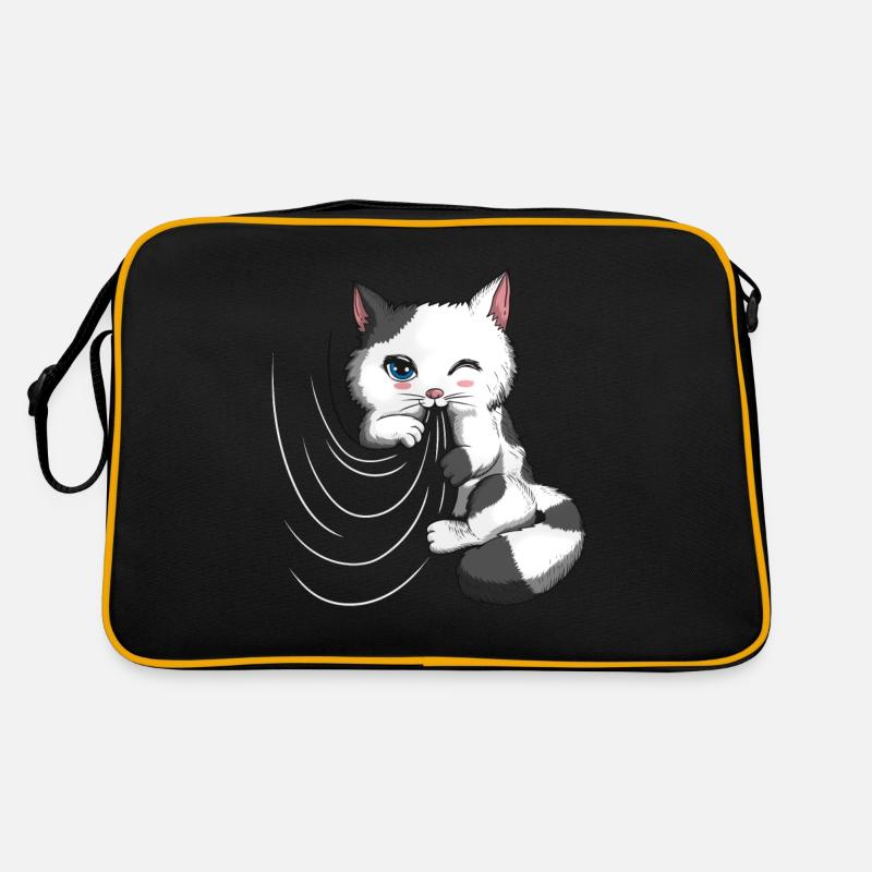 Rideau Mignon Gueule de Bois Joue Couverture Chat Propriétaire Sac Retro