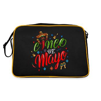 Dicton Cinco de Mayo Fan Poncho Chili Pepper Maraka - Sac Retro - noir/or - Dos