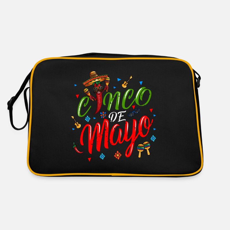 Spruch Cinco de Mayo Fan Poncho Chilischote Maraka Retro Tasche