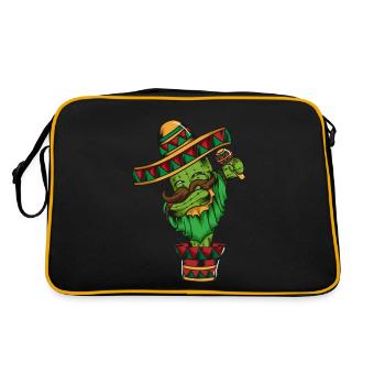Maracas Mexique Désert Cactus Poncho Cinco de Mayo - Sac Retro - noir/or - Dos