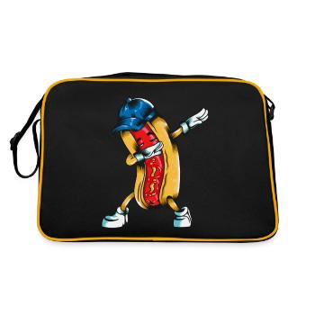 Fun Hot Dog Dabbing Fast Food Cuisine - Sac Retro - noir/or - Dos