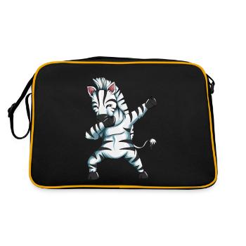 Zebra Gift Zebra Fan Mignon Zebras Tenue Dabbing - Sac Retro - noir/or - Dos