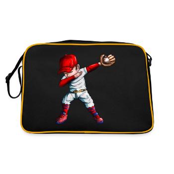 Baseball Baseball Fan Baseball Outfit Kids Dabbing - Retro Bag - black/gold - Back