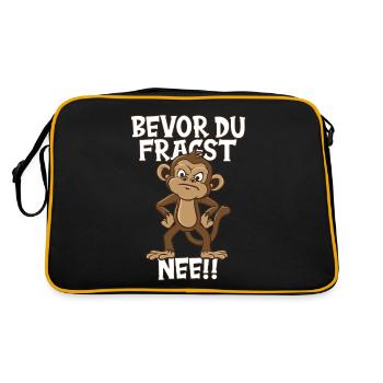 Sage nein Witziger Affe mit Spruch Kleidung Äffche - Retro Tasche - Schwarz/Gold - Hinten