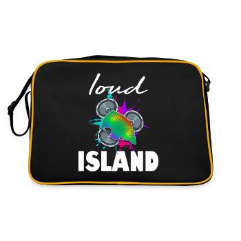 Fehmarn Loud Island - Retro Tasche - Schwarz/Gold - Hinten
