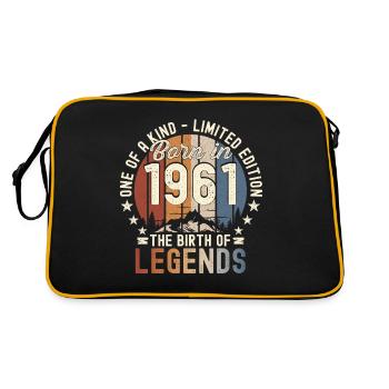 Legendary since 1961 61st birthday gift Awesome - Retro Bag - black/gold - Back