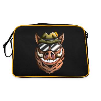 Eber Frischling Jägermütze Wildschein Jagt Kostüm - Sac Retro - noir/or - Dos