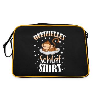 Faullenzer Offizielles Schlafshirt Affen Freunde - Retro Tasche - Schwarz/Gold - Hinten