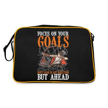 Focus On Your Goals Don't Look In Any Direction - Retro Tasche - Schwarz/Gold - Hinten