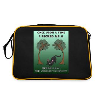 Il était une fois un chat noir que j’ai ramassé le reste - Sac Retro - noir/or - Dos