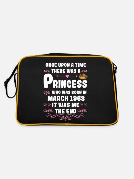 Il était une fois une princesse. Anniversaire de mars 1968 - Sac Retro - noir/or - Dos