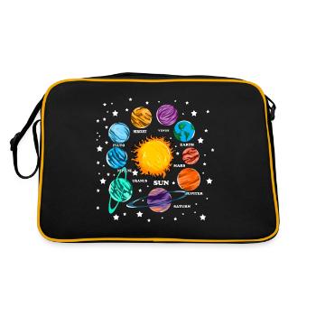 Planets Sun Planetary System Space Space Fan - Retro Bag - black/gold - Back