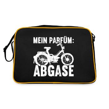 Mofa Moped Zweirad Roller Rollerfahrer - Retro Tasche - Schwarz/Gold - Hinten