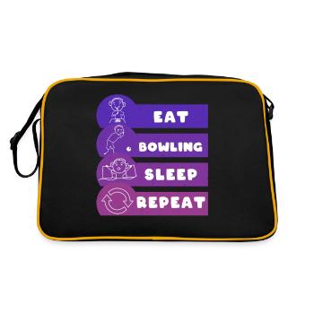 Manger Bowling Sommeil Répéter Bowler - Sac Retro - noir/or - Dos