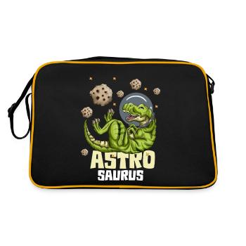 Astronaut Kinder Outfit T-Rex Astro Saurus Dino - Retro Tasche - Schwarz/Gold - Hinten