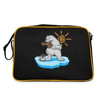 Environmental Protection Climate Change Earth Day Polar Bear Demo - Retro Bag - black/gold - Back