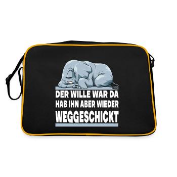 DER WILLE WAR DA ICH HAB IHN ABER WIEDER - Retro Tasche - Schwarz/Gold - Hinten