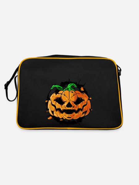 Halloween - Retro Tasche - Schwarz/Gold - Hinten
