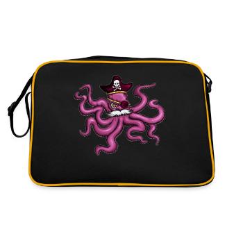Octopus Pirate Chapeau Pirate Eye Patch Moustache - Sac Retro - noir/or - Dos