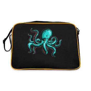 8 Amoureux armé de l’éventail de calamars de pieuvre bleue - Sac Retro - noir/or - Dos