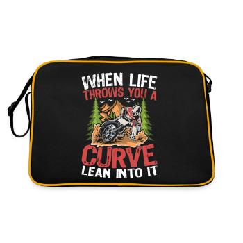 When Life Throws You A Curve Lean Into It - Retro Tasche - Schwarz/Gold - Hinten