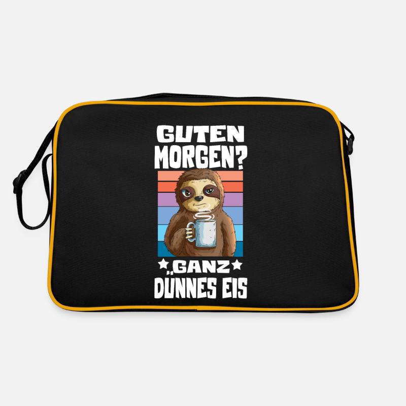 Faultier will Kaffee Guten Morgen? Ganz dünnes Eis Retro Tasche