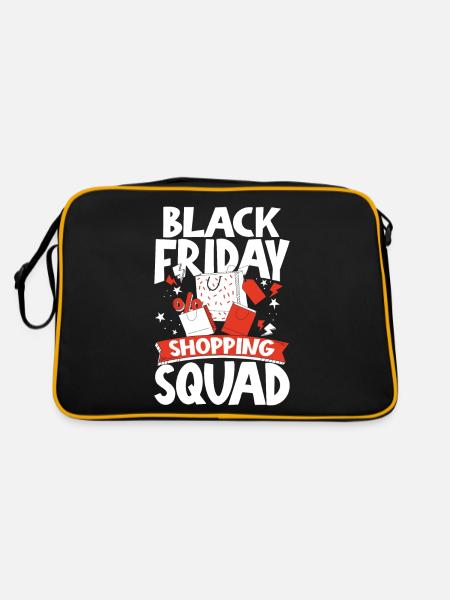 Black Friday Shopping Squad - Retro Tasche - Schwarz/Gold - Hinten