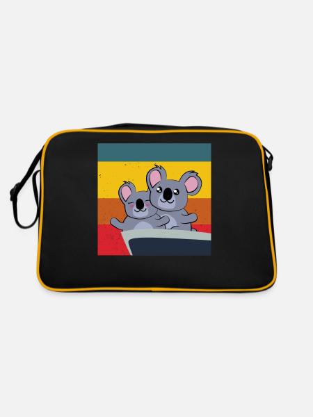 koalas mignons dans la pose du Titanic - Sac Retro - noir/or - Dos