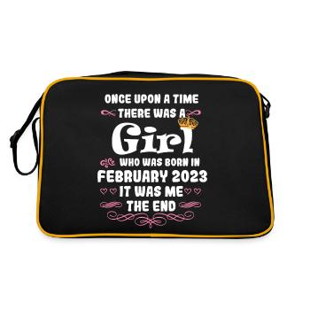 Once upon a time there was a girl. February 2023 Birthday - Retro Bag - black/gold - Back