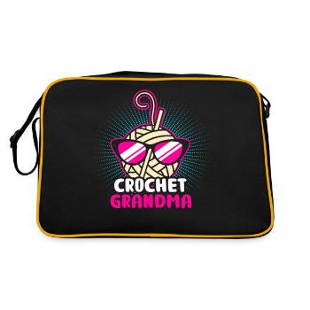 Stricken Grossmutter - Retro Tasche - Schwarz/Gold - Hinten