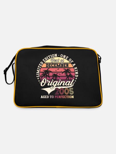 Original December 2005 17th Birthday Gift - Retro Bag - black/gold - Back