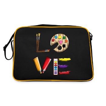 Dessin Art Lovers Encre Boîte Pinceau Amour - Sac Retro - noir/or - Dos